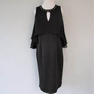 NWT Scuba Embellished Cocktail Midi Dress LBD